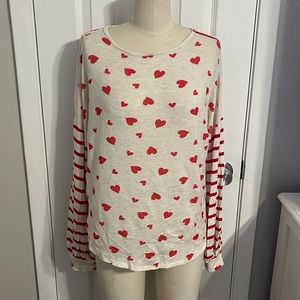 Open Back Balloon Sleeve Heart Top M